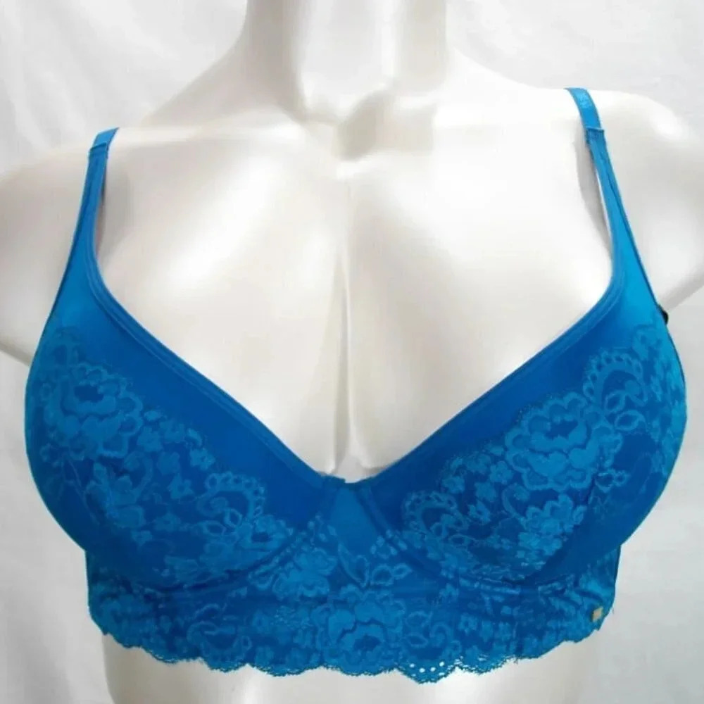 Rafaella RF12005 Lace Molded Long Line Bra 38B Teal Blue NWT New with Tags